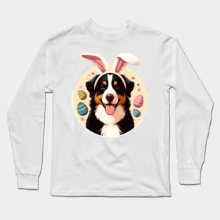 Appenzeller Sennenhund with Bunny Ears Easter Celebration Long Sleeve T-Shirt